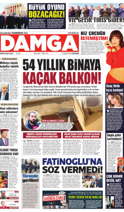 DAMGA 11 Kasım 2024 Pazartesi Sayfaları