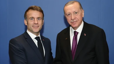 Cumhurbaşkanı Erdoğan, Macron ile görüştü