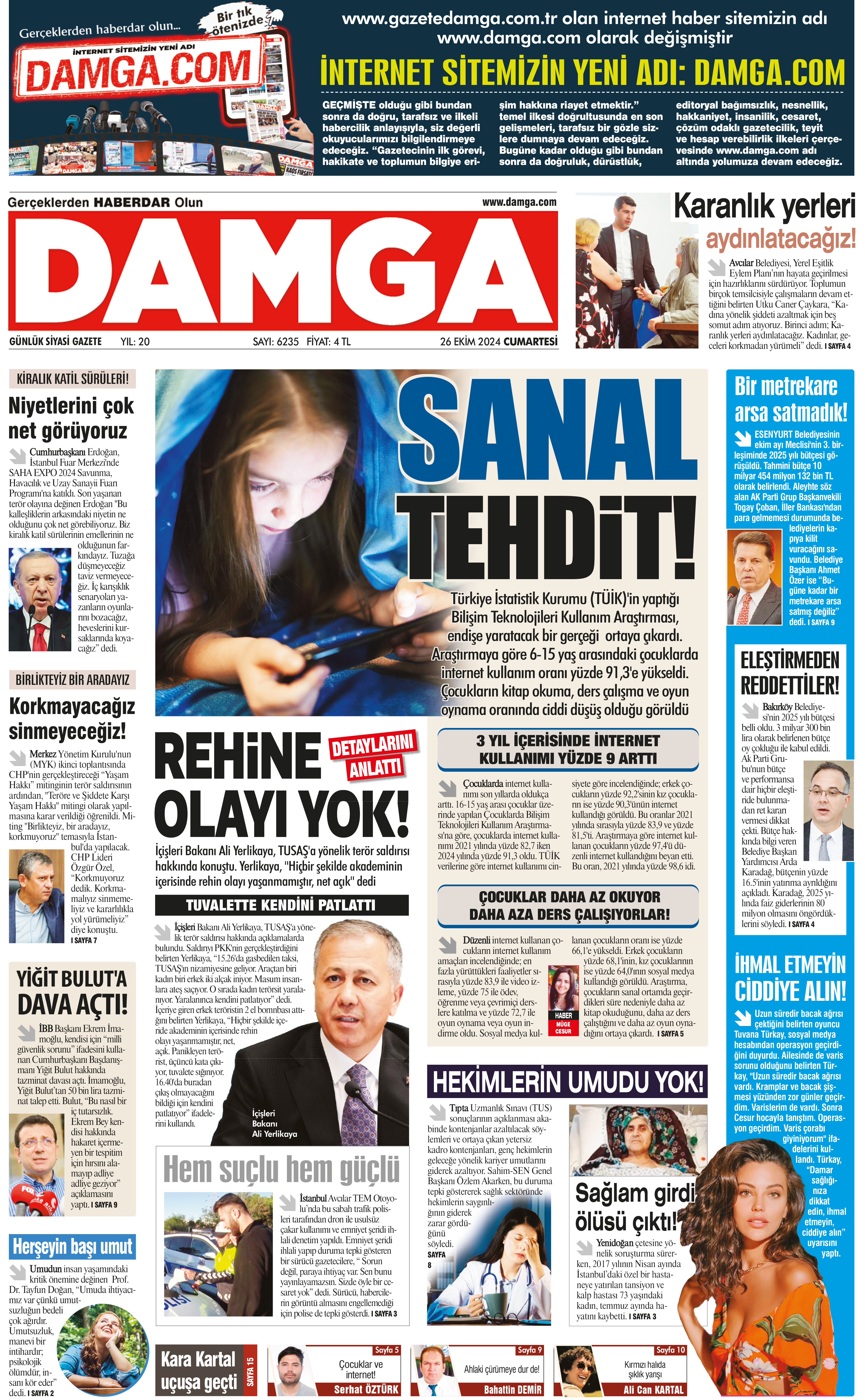 https://www.damgagazetesi.com/DAMGA 26 Ekim 2024 Cumartesi Sayfaları