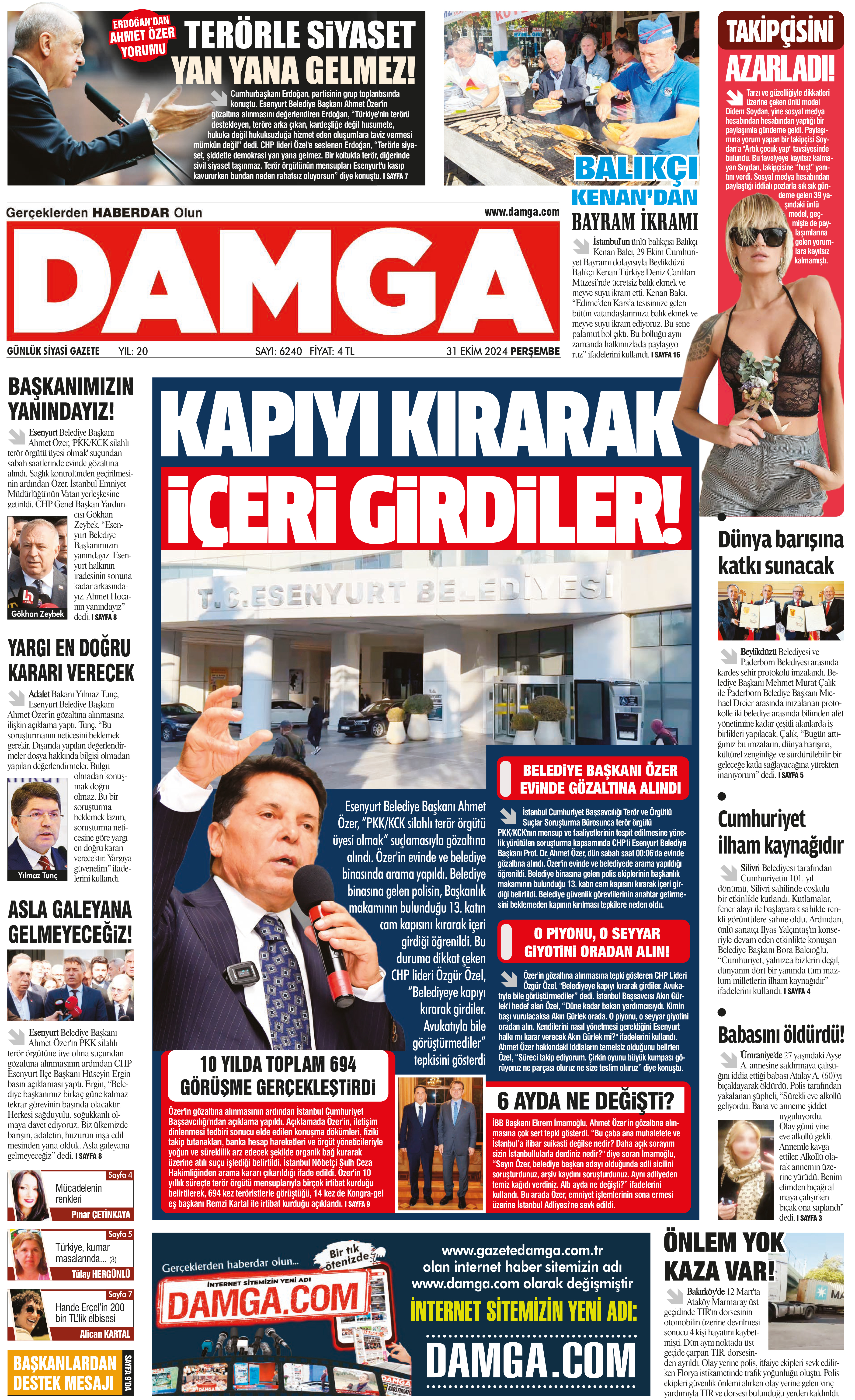 https://www.damgagazetesi.com/DAMGA 31 Ekim 2024 Perşembe Sayfaları