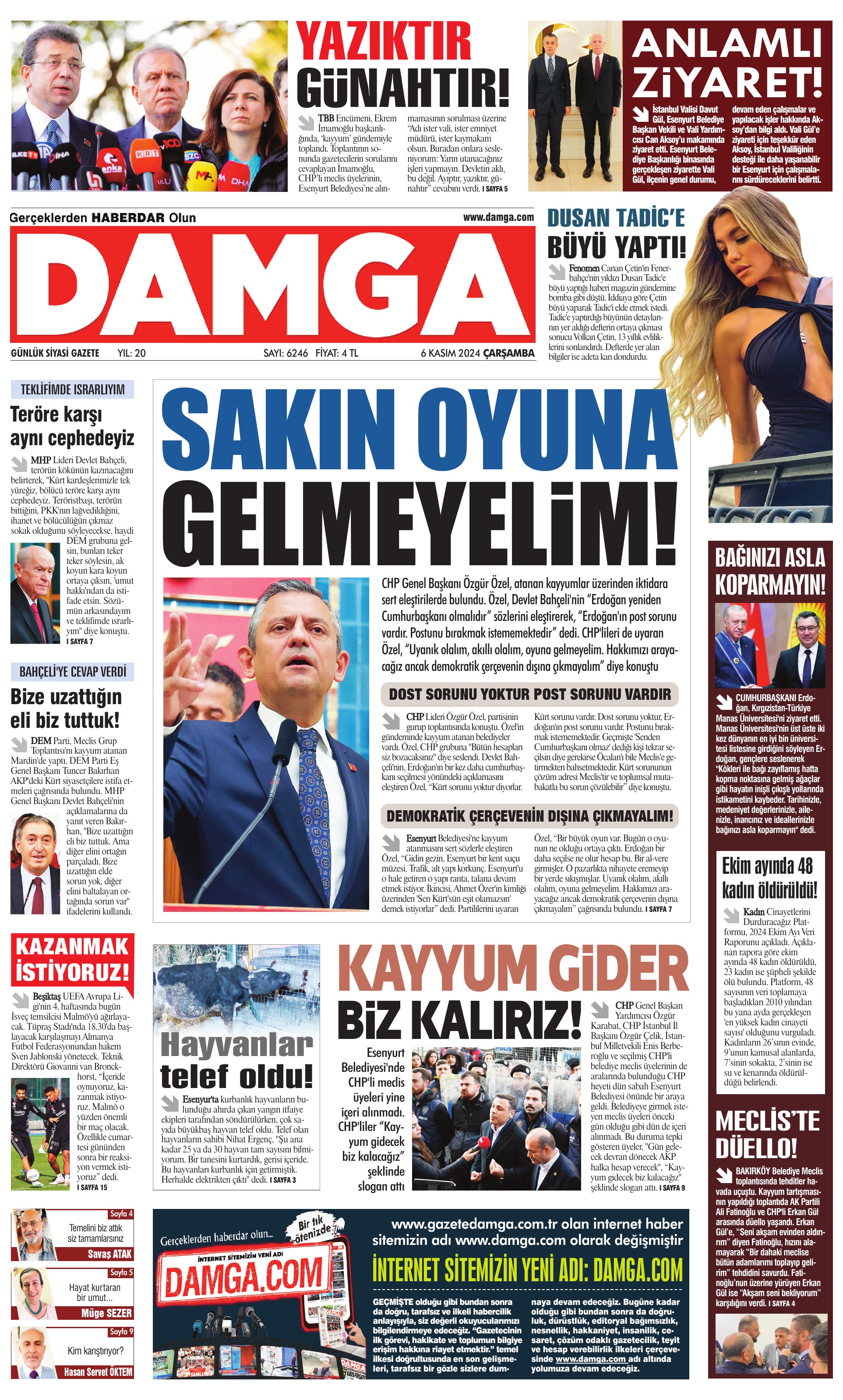 https://www.damgagazetesi.com/DAMGA 06 Kasım 2024 Çarşamba Sayfaları