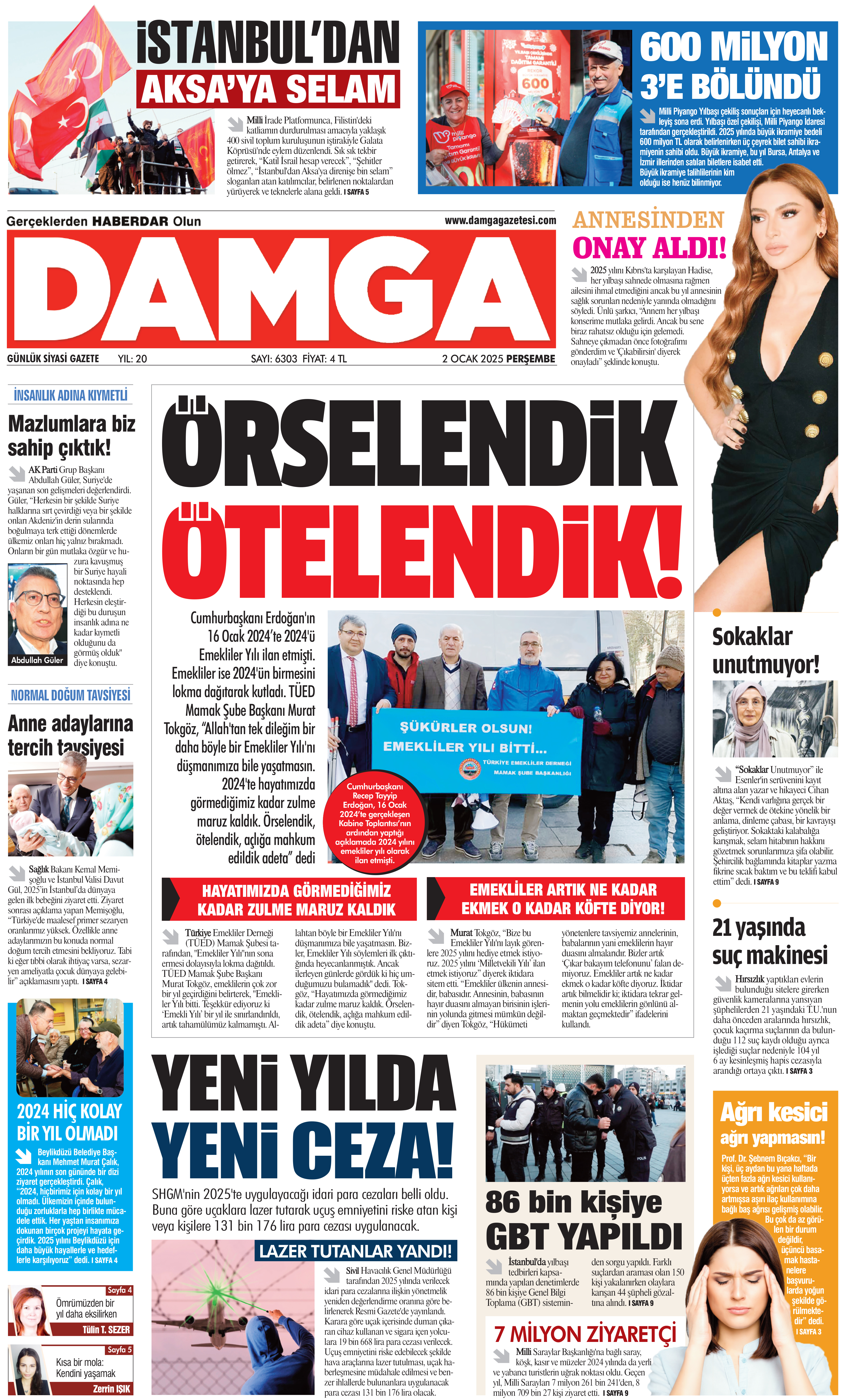 https://www.damgagazetesi.com/DAMGA 2 Ocak 2025 Perşembe Sayfaları