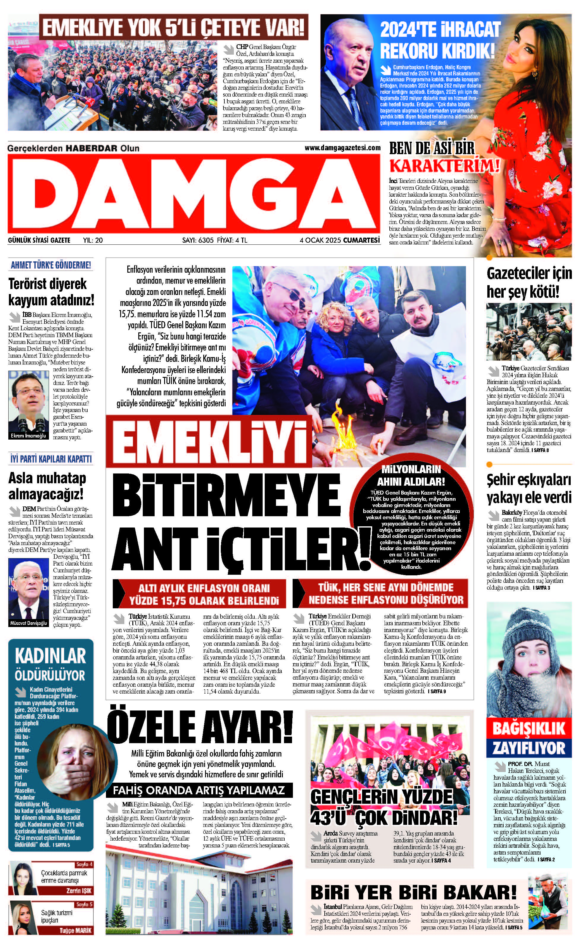 https://www.damgagazetesi.com/DAMGA 4 Ocak 2025  Cumartesi Sayfaları