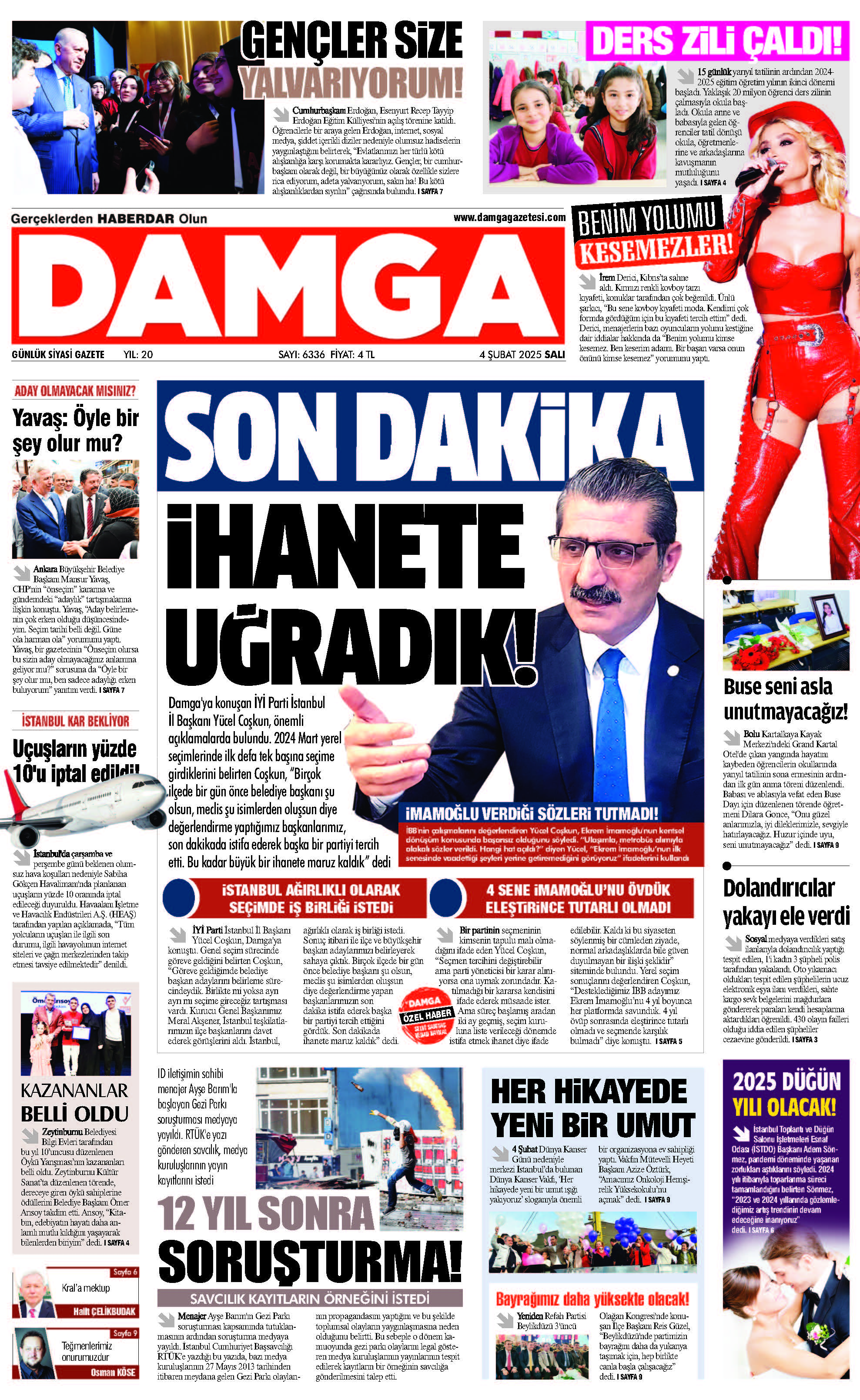 https://www.damgagazetesi.com/DAMGA 4 Şubat 2025 Salı Sayfaları