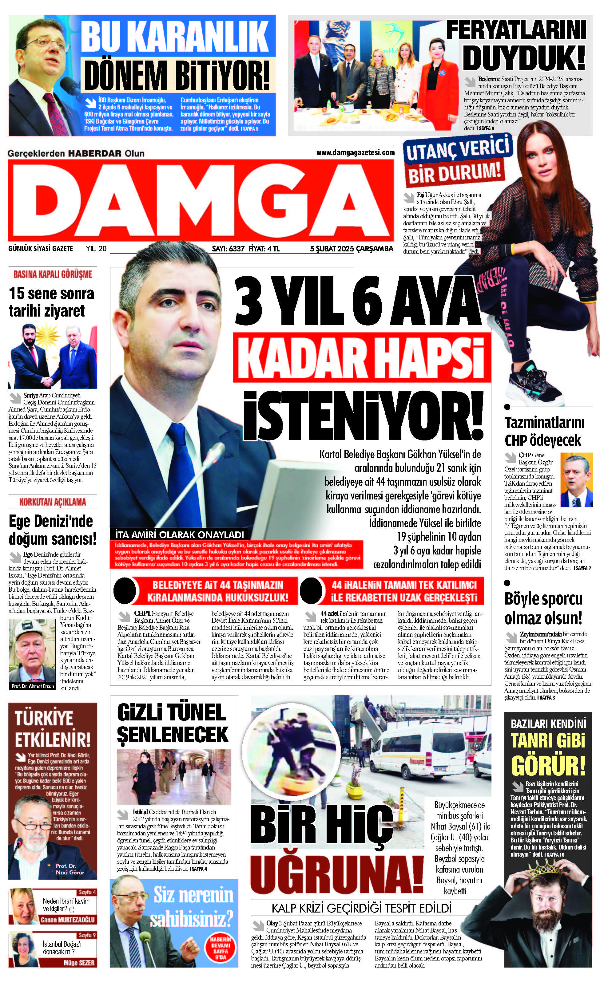 https://www.damgagazetesi.com/DAMGA 5 Şubat 2025 Çarşamba Sayfaları